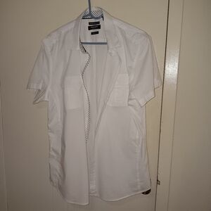 Kennth Cole  Classic White Button-Up Shirt